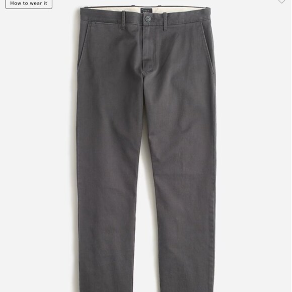 J.Crew - 484 Slim Fit Pant in Stretch Chino sz 31/30 Altered to 28" -  COAL GREY - Picture 1 of 4